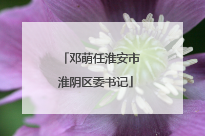 邓萌任淮安市淮阴区委书记