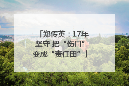 郑传英：17年坚守 把“伤口”变成“责任田”