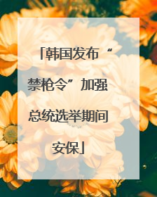 韩国发布“禁枪令”加强总统选举期间安保