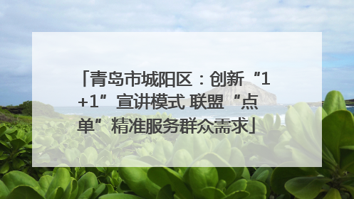 青岛市城阳区：创新“1+1”宣讲模式 联盟“点单”精准服务群众需求