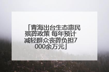 青海出台生态惠民殡葬政策 每年预计减轻群众丧葬负担7000余万元