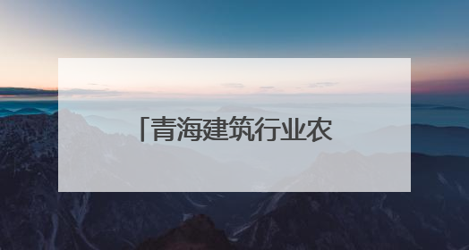 青海建筑行业农民工同台赛技能