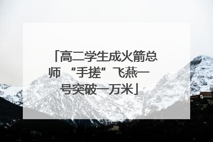 高二学生成火箭总师 “手搓”飞燕一号突破一万米