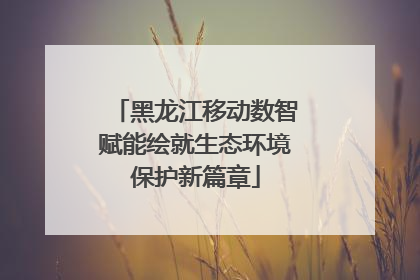 黑龙江移动数智赋能绘就生态环境保护新篇章
