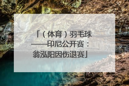 （体育）羽毛球——印尼公开赛：翁泓阳因伤退赛
