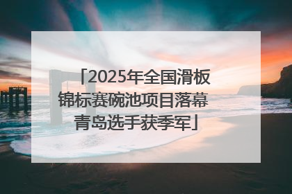 2025年全国滑板锦标赛碗池项目落幕 青岛选手获季军