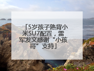 5岁孩子熟背小米SU7配置，雷军发文感谢“小孩哥”支持