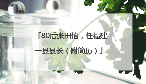 80后张田怡，任福建一县县长（附简历）