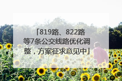 819路、822路等7条公交线路优化调整，方案征求意见中